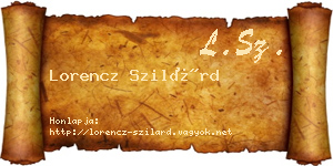 Lorencz Szilárd névjegykártya