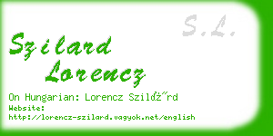 szilard lorencz business card